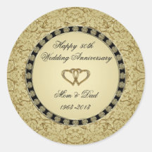 Golden Wedding Anniversary Sticker