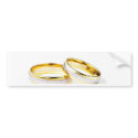 Golden Wedding Rings On White Background bumper stickers by lifesphere Golden Wedding Rings On White Background bumper stickers