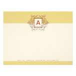 Golden Wheat Fancy Frame Monogram Note Cards invitations