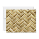 Golden Wicker Basket Weave Textured Invitation