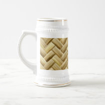 Golden Wicker Basket Weave Textured Mug
