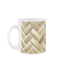 Golden Wicker Basket Weave Textured Coffee Mug
