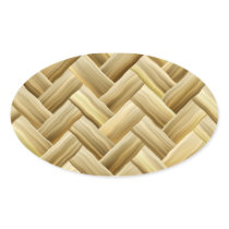 Golden Wicker Basket Weave Textured Sticker