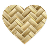 Golden Wicker Basket Weave Textured Stickers