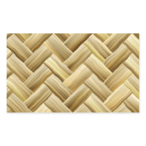 Golden Wicker Basket Weave Textured Rectangular Sticker