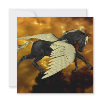 Golden Winged Pegasus  Invitations