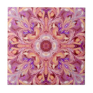 Golden Wings Kaleidoscope Tile