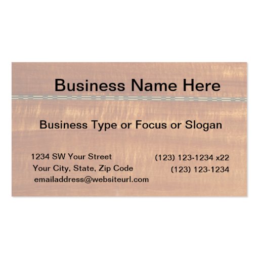 Golden wood grain with inlay background  #2 business card template