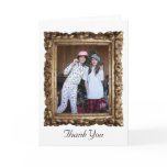 Golden Wooden Frame Photo Card cards