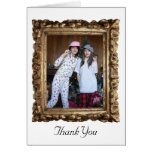 Golden Wooden Frame Photo Card cards