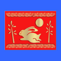 Golden Year of the Rabbit Postcard
