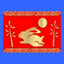 Golden Year of the Rabbit Poster Print posters