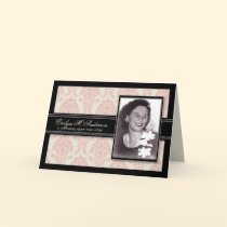 Golden Years Damask Birthday CARD Invite (pink) cards