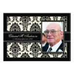 Golden Years Damask Birthday Party Invite (black)