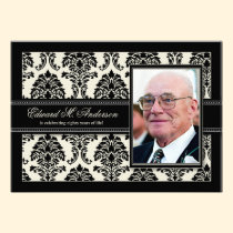 Golden Years Damask Birthday Party Invite (black) invitations