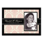 Golden Years Damask Birthday Party Invite (pink)