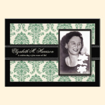 Golden Years Damask Birthday Party Invite (sage) invitations