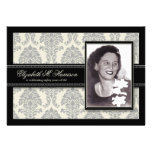 Golden Years Damask Birthday Party Invite (silver)