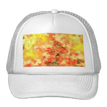 Golden Yellow & Burnt Orange Abstract Hat