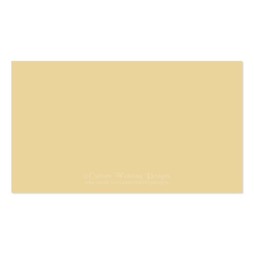 Golden Yellow Custom Wedding Table Place Cards Business Card Templates (back side)