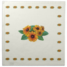 Golden Yellow Gerbera Daisies Printed Napkin