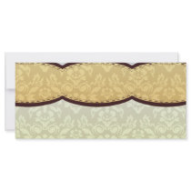 Golden Yellow paisley pattern Rack Card Template