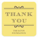 Golden yellow refine elegance thank you labels sticker