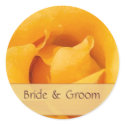 Golden Yellow Rose Bride & Groom Stickers by perfectpostage Golden Yellow Rose Bride & Groom Stickers