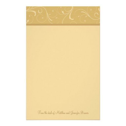 Golden Yellow Stationary with Custom Signature Stationery | Zazzle