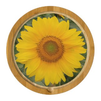 Golden Yellow Sunflower Round Cheese Board
