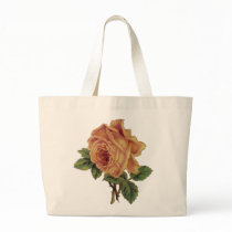 Golden Yellow Vintage Rose Tote Bag