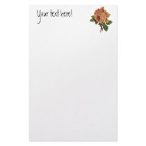 Golden Yellow Vintage Rose Stationery Design