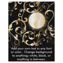 Golden Yin & Yang Floral Design Custom Flyer
