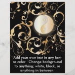 Golden Yin & Yang Floral Design Custom Flyer