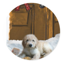 Goldendoodle Christmas Gifts Round Sticker