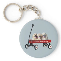 Goldens In Wagon Keychain