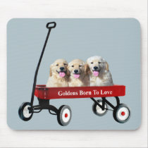 Goldens In Wagon Mousepad