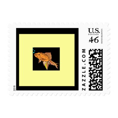 goldfifh block colored yellow postage by pidgiefund