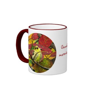 Goldfinch and Autumn Leaves mug