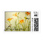 "Goldfinch and Daylillies" Acrylic Painting Stamp