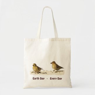 Goldfinch and Pine Siskin Earth Day bag