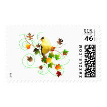 Goldfinch & Fall Leaves stamps