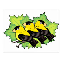 goldfinches postcard