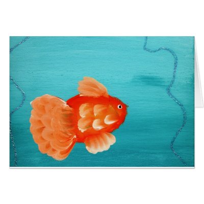 goldfish. GOLDFISH A SWIMMING CARD by