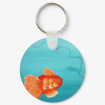 GOLDFISH A SWIMMING keychains
