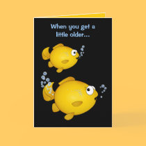 Goldfish birthday older "over the hill" tooting. cards by graphicdoodles Goldfish birthday older "over the hill" tooting. cards