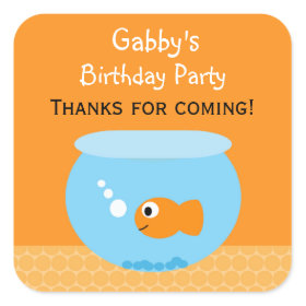 Goldfish Birthday Party Favor Stickers