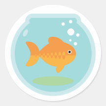 Goldfish Bowl Round Stickers