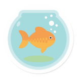 Goldfish Bowl Round Stickers