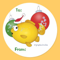 Goldfish Christmas flatus event! stickers by graphicdoodles Goldfish Christmas flatus event! stickers